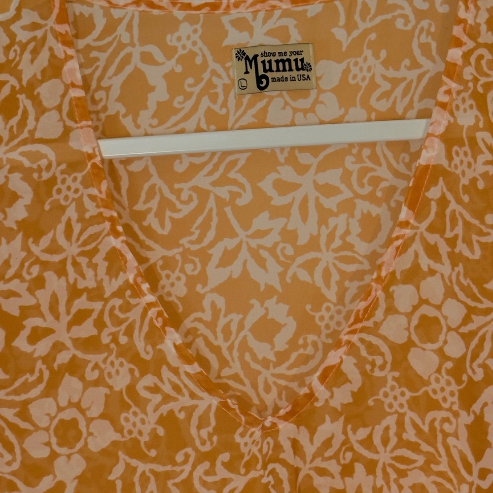 Show Me Your MuMu Creamsicle Floral Boho Bell Sleeve Sandee Blouse Size Large - Picture 5 of 9